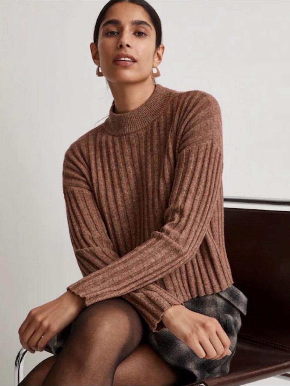 Madewell Ribbed Mock Neck Sweater